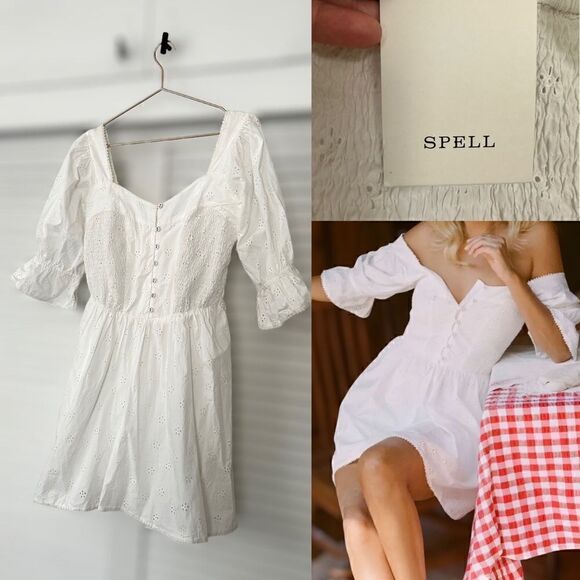 Spell Bo Mini Eyelet Dress Size M - Picture 1 of 14